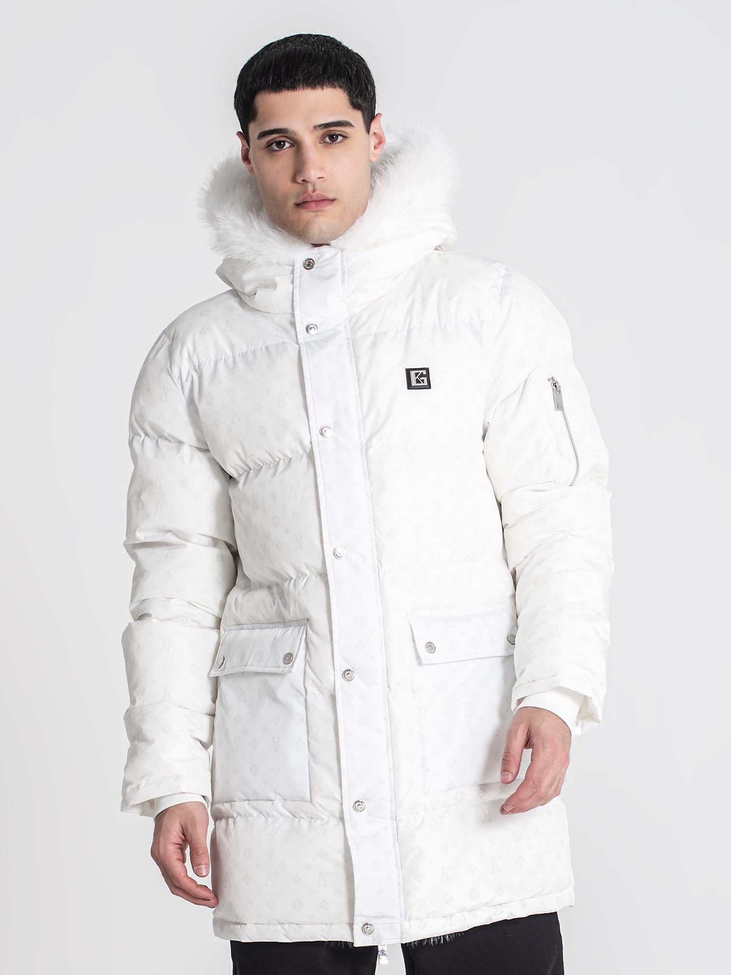 overcoats / White Logomania Coat