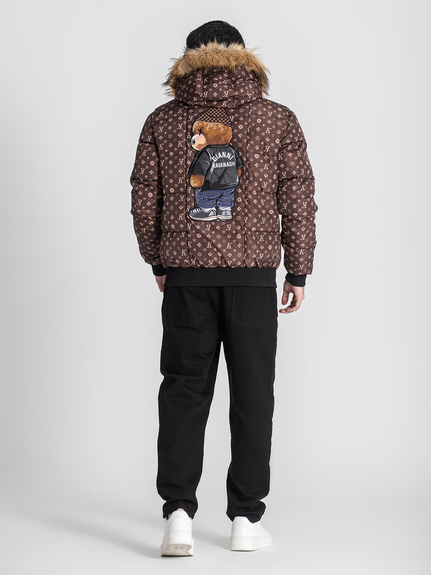 puffers / Brown Logomania Bear Puffer Jacket