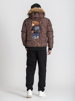 puffers / Brown Logomania Bear Puffer Jacket