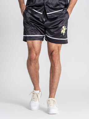 shorts / Black Lemonade Satin Shorts