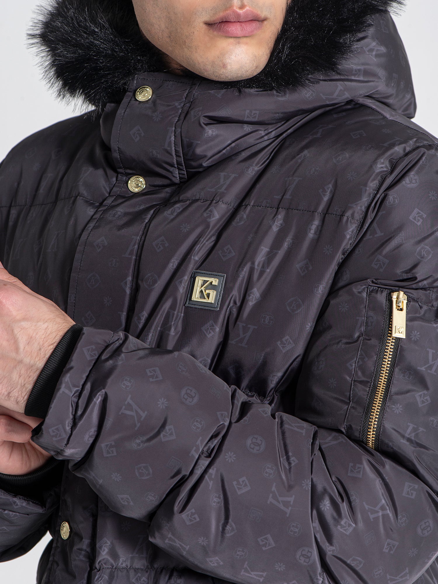 overcoats / Black Logomania Coat