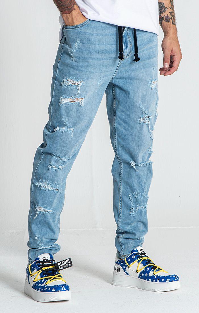 jeans / Light Blue Raw Carrot Jeans