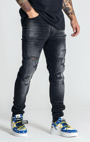 jeans / Black Destroyed Slim Fit Jeans