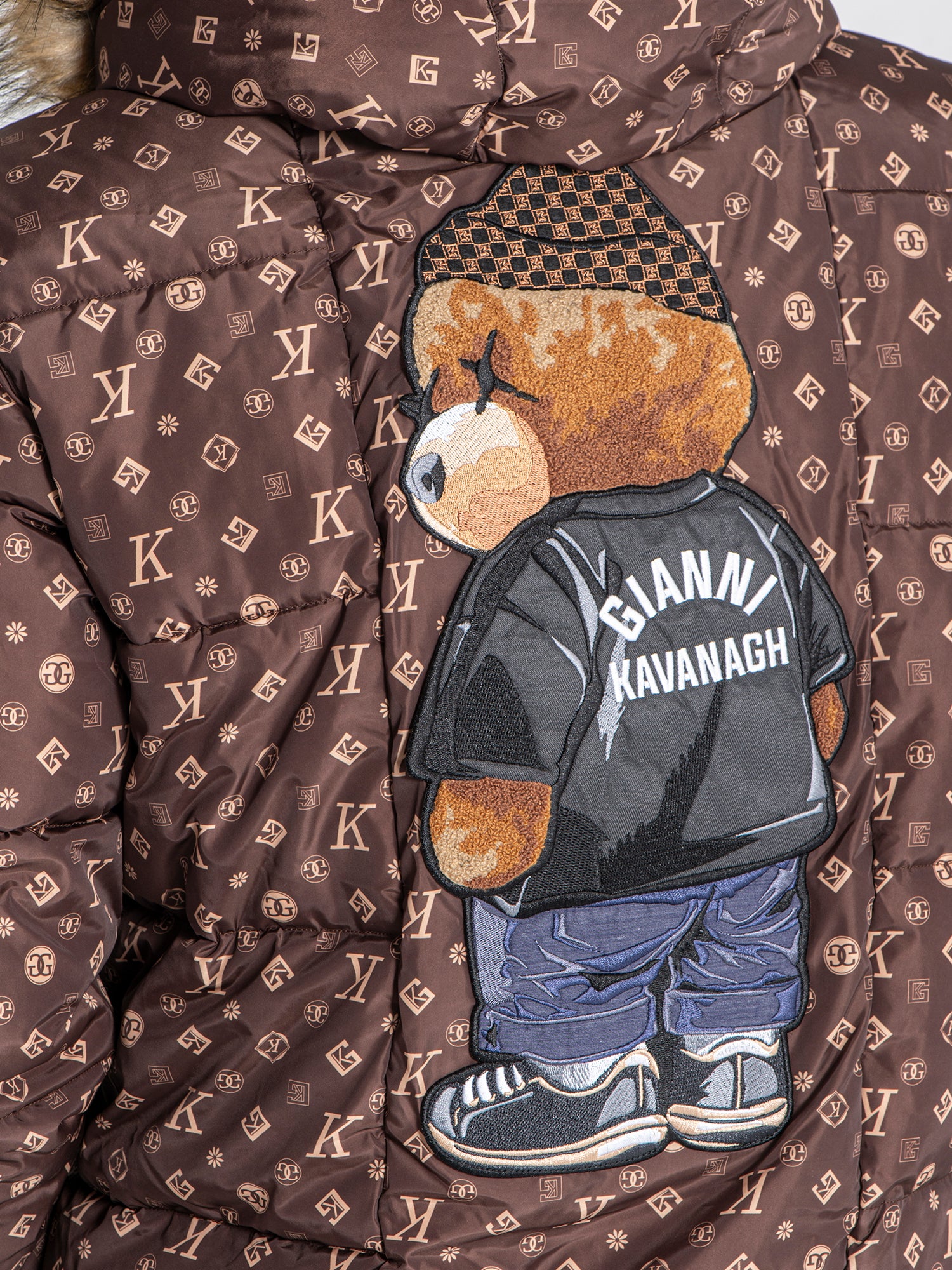 puffers / Brown Logomania Bear Puffer Jacket