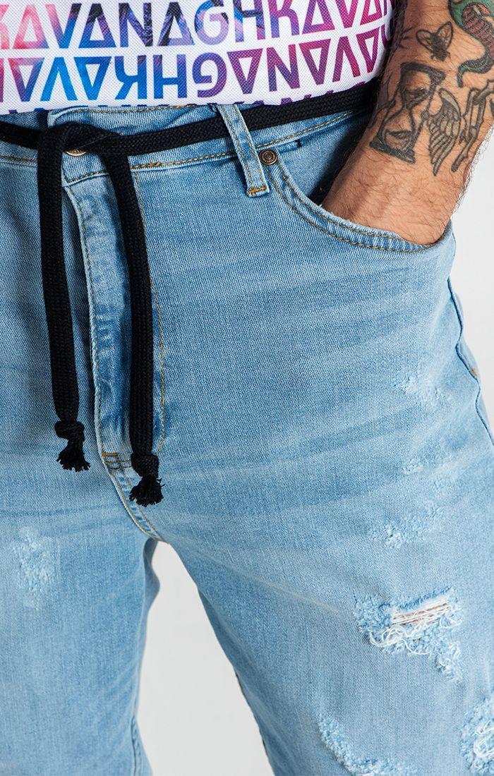 jeans / Light Blue Raw Carrot Jeans