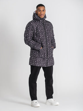 overcoats / Black Logomania Puffer Coat