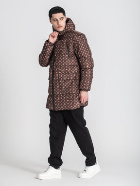 overcoats / Brown Logomania Puffer Coat