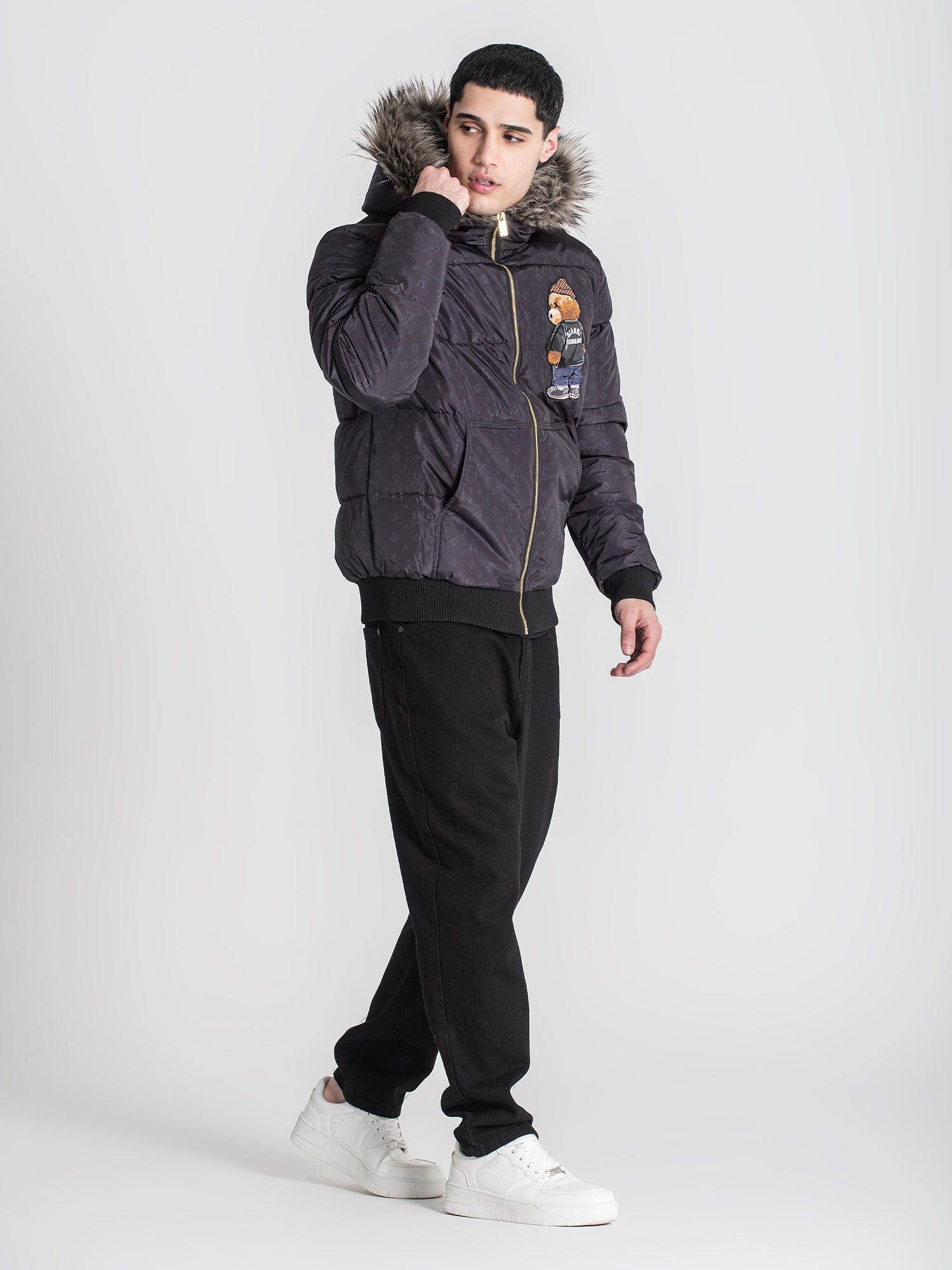 puffers / Black Logomania Bear Puffer Jacket