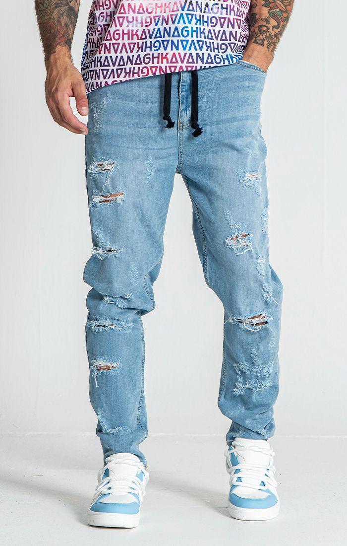 jeans / Light Blue Raw Carrot Jeans