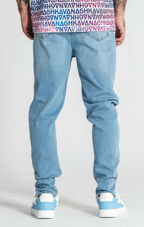 jeans / Light Blue Raw Carrot Jeans