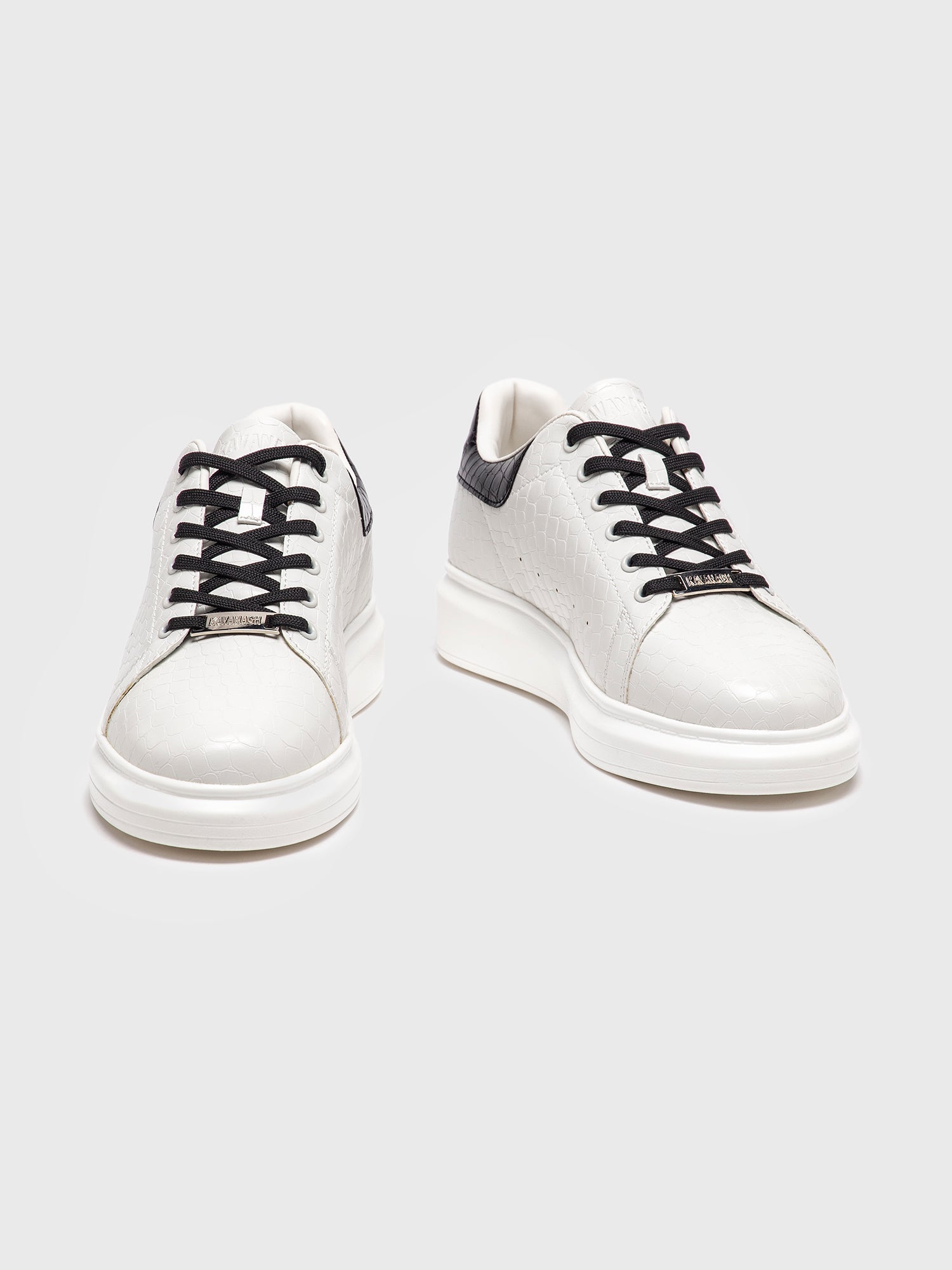 White Elevated Block Sneakers
