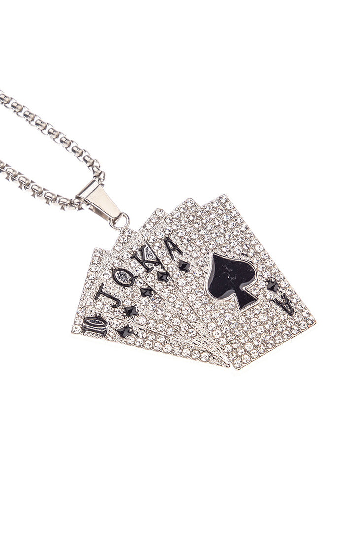 Silver Poker Necklace