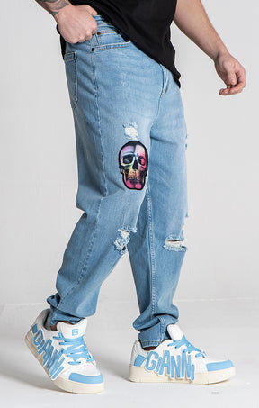 Light Blue Alien Carrot Jeans