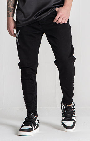 Black Angel Patch Jeans