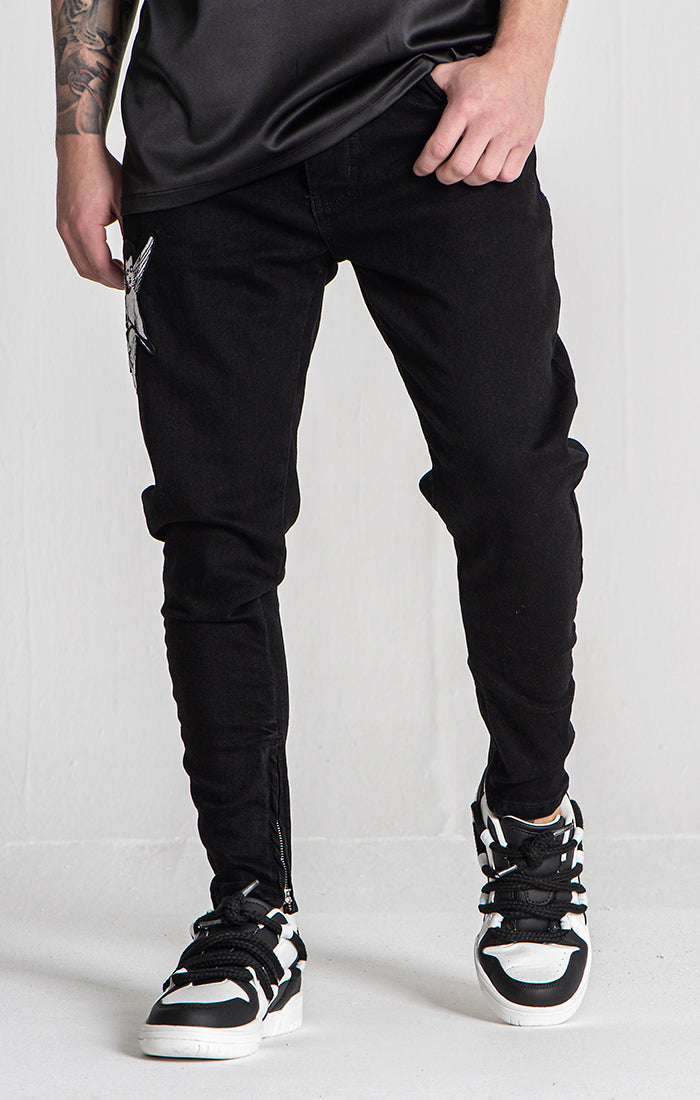 Black Angel Patch Jeans