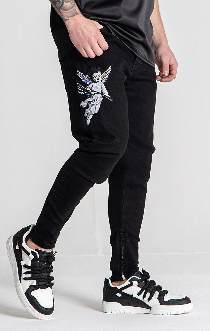 Black Angel Patch Jeans