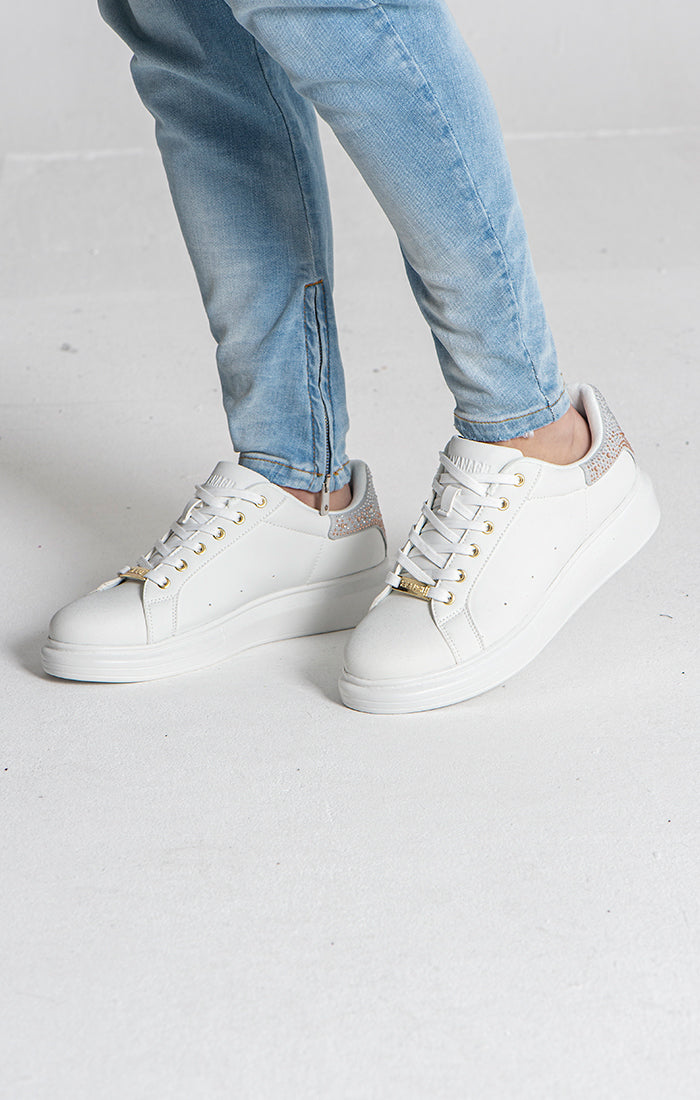 White Crystal Fade Sneakers