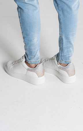 White Crystal Fade Sneakers