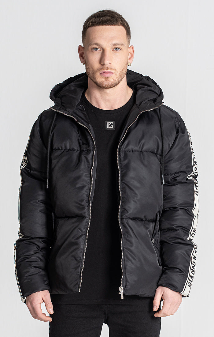 Black Racer Puffer Jacket