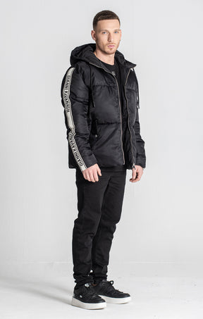 Black Racer Puffer Jacket