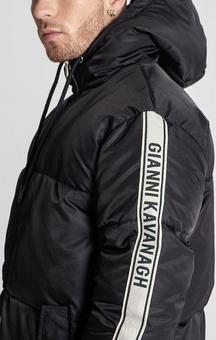 Black Racer Puffer Jacket