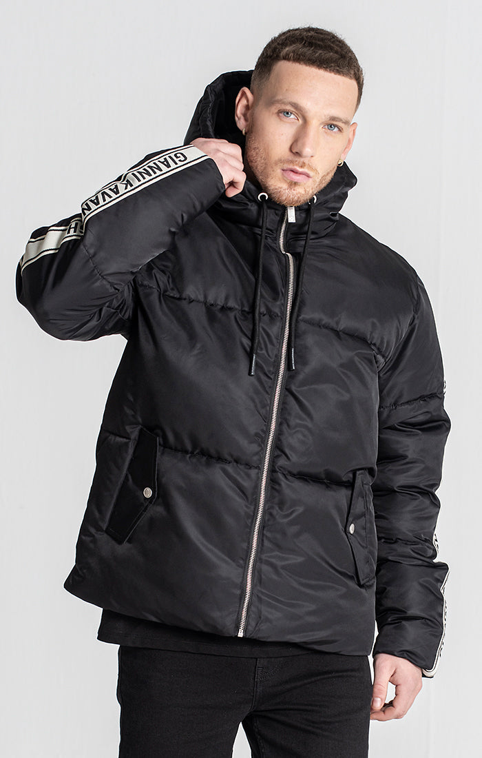 Black Racer Puffer Jacket