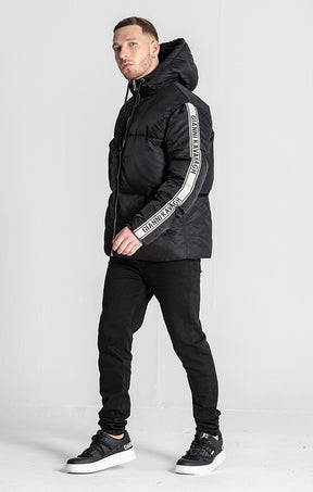 Black Racer Puffer Jacket