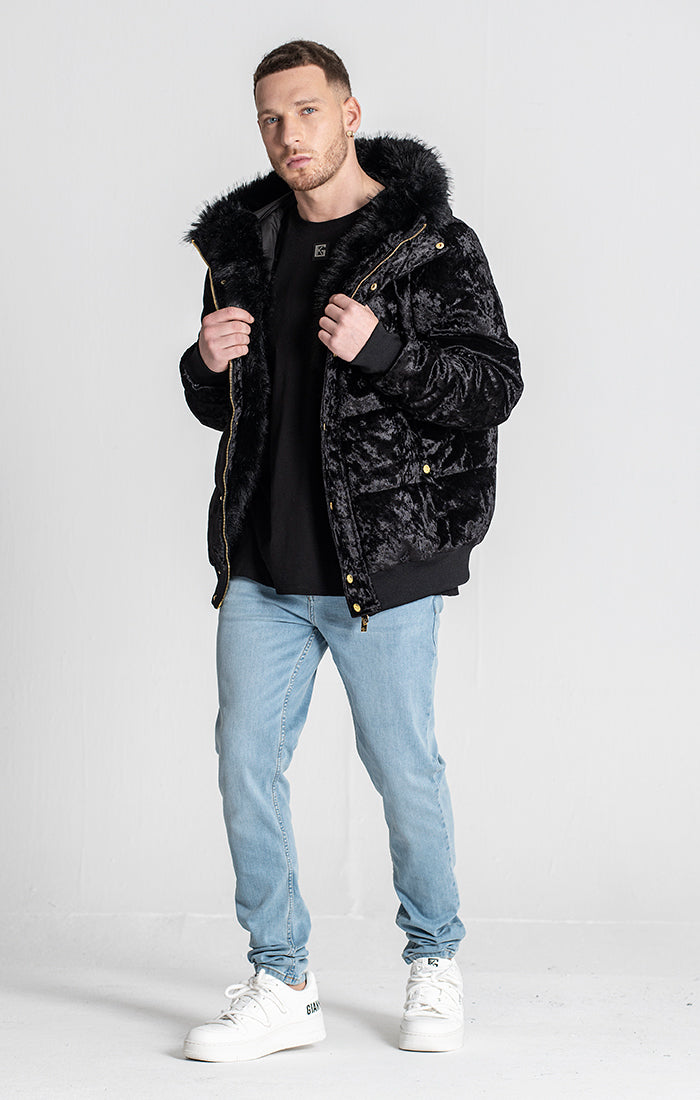 Black Houston Velvet Medium Bomber