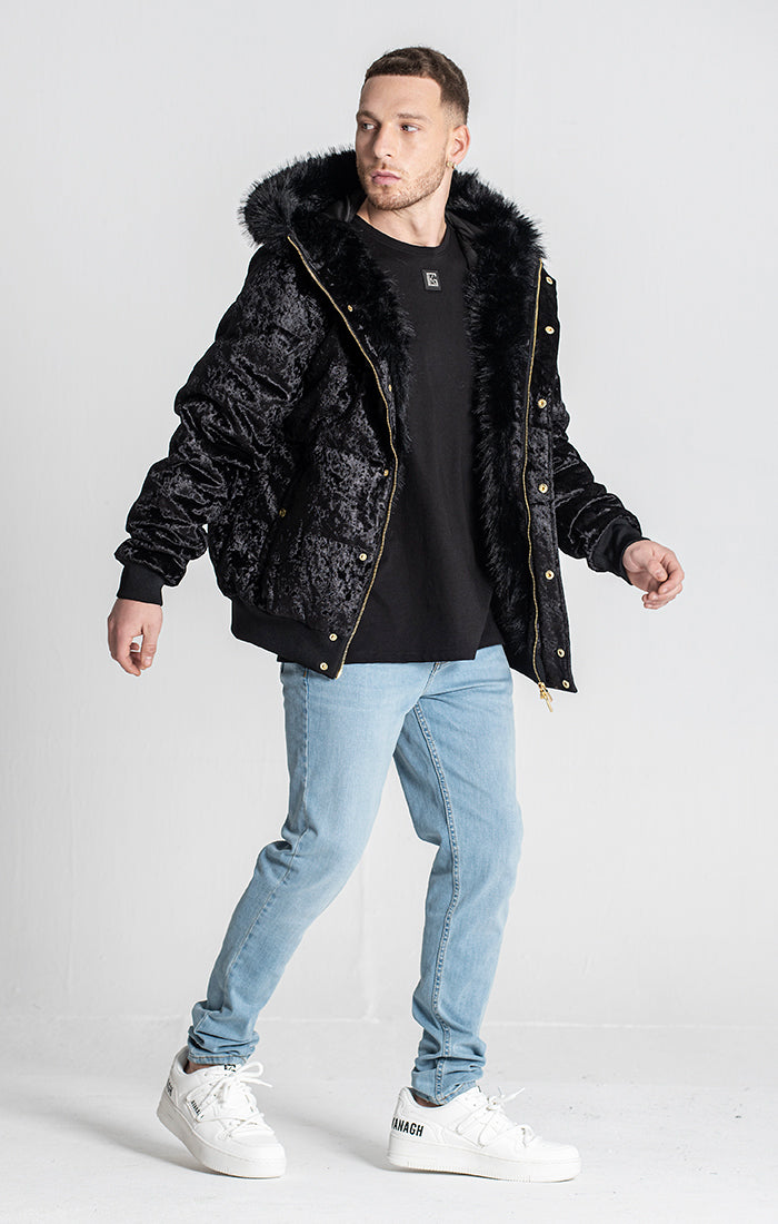 Black Houston Velvet Medium Bomber