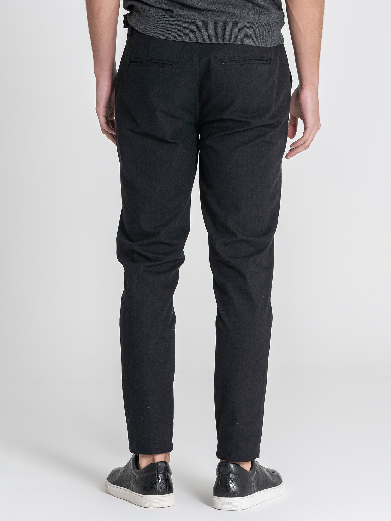 Black Pleated Chino Pants