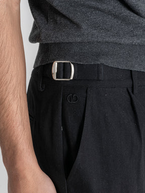 Black Pleated Chino Pants