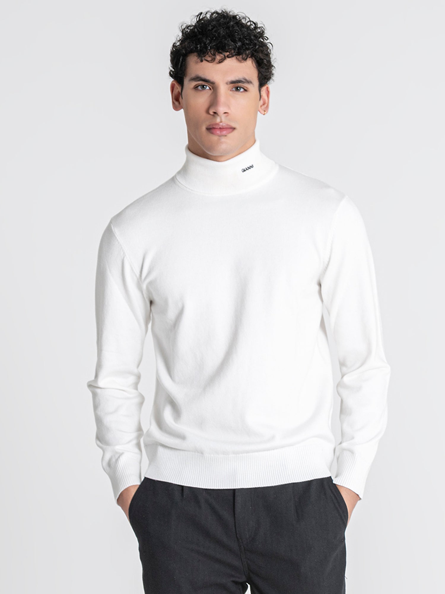 White Soft Knit Turtleneck