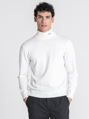 White Soft Knit Turtleneck
