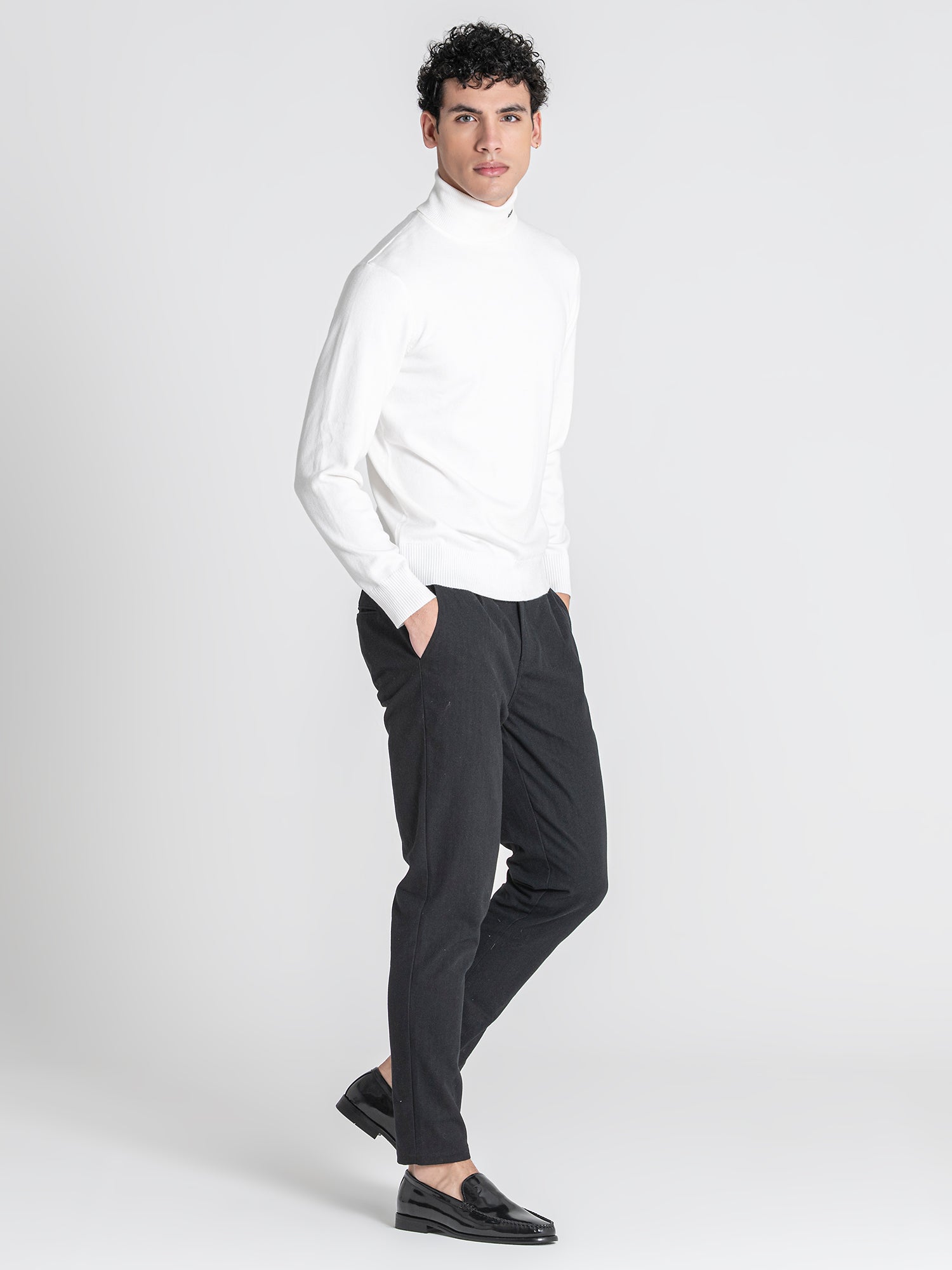 White Soft Knit Turtleneck