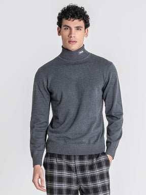 Grey Soft Knit Turtleneck