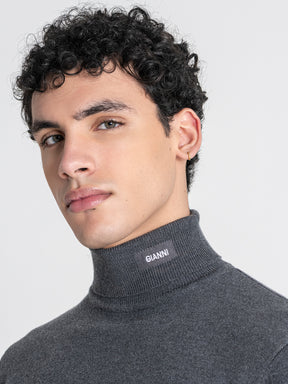 Grey Soft Knit Turtleneck