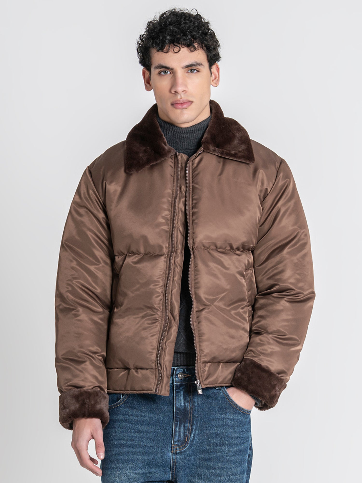 Brown GG Puffer Jacket