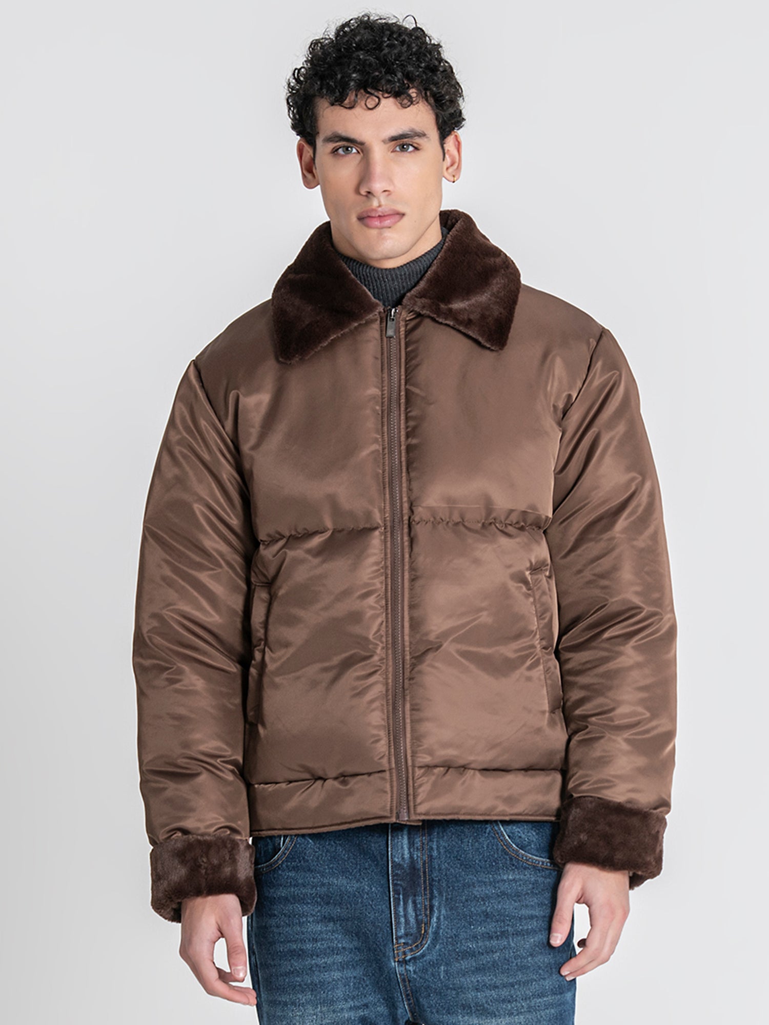 Brown GG Puffer Jacket