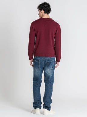 Burgundy GG Knit Polo