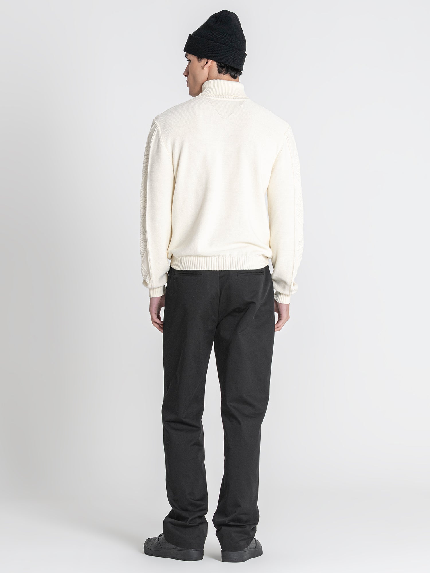 White Cable Knit Turtleneck