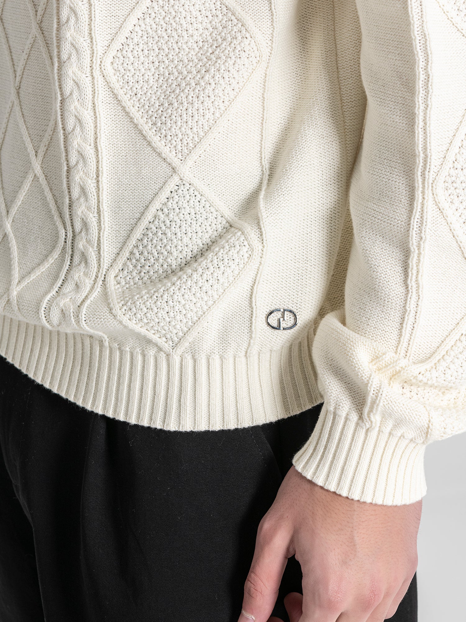 White Cable Knit Turtleneck