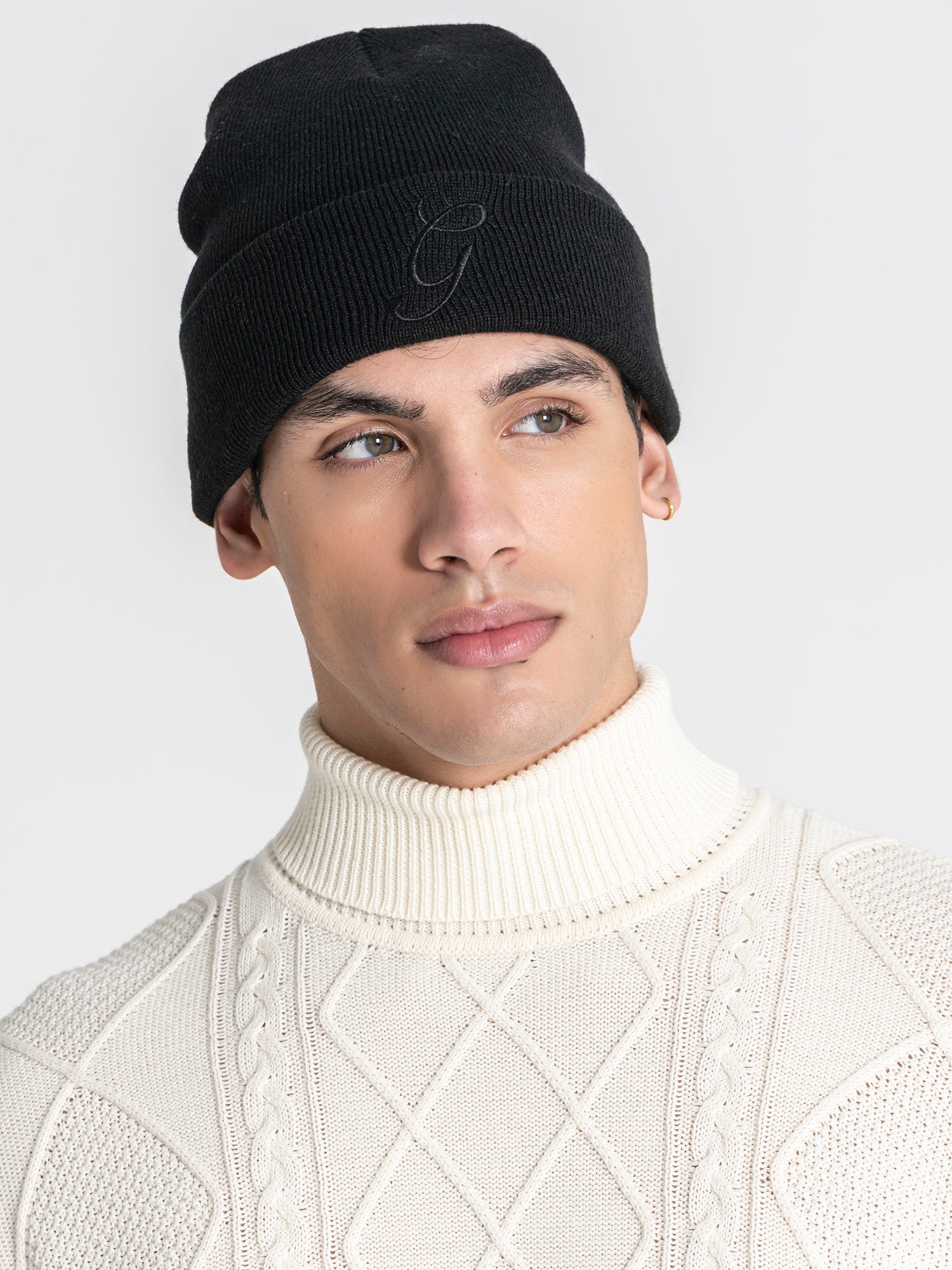 White Cable Knit Turtleneck