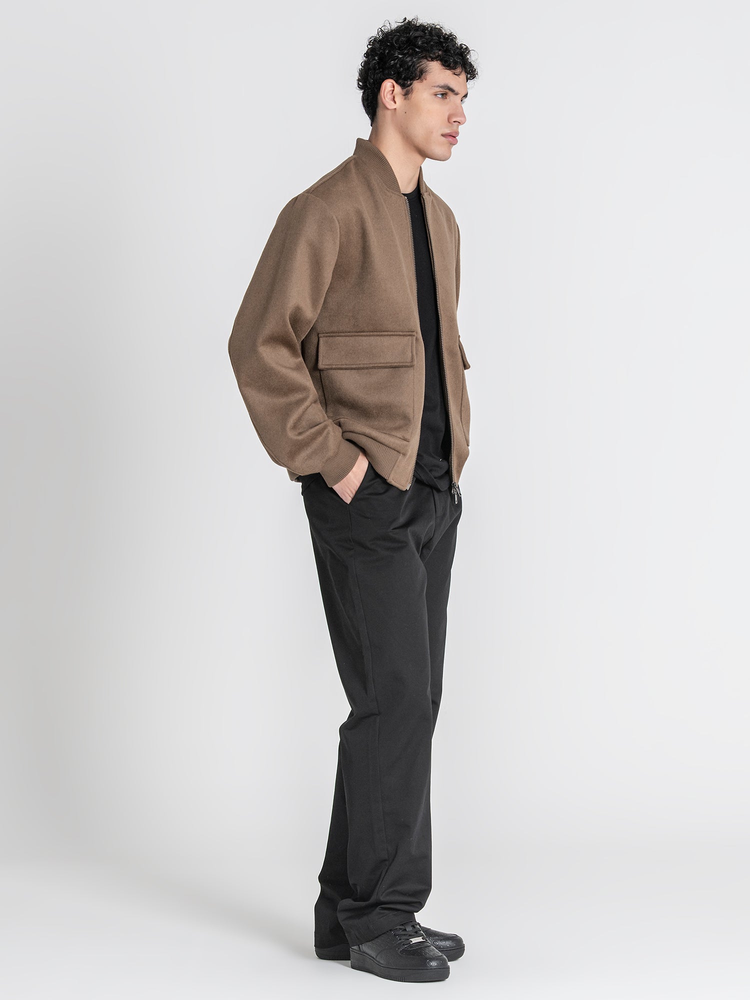Taupe Soft Core Bomber Jacket