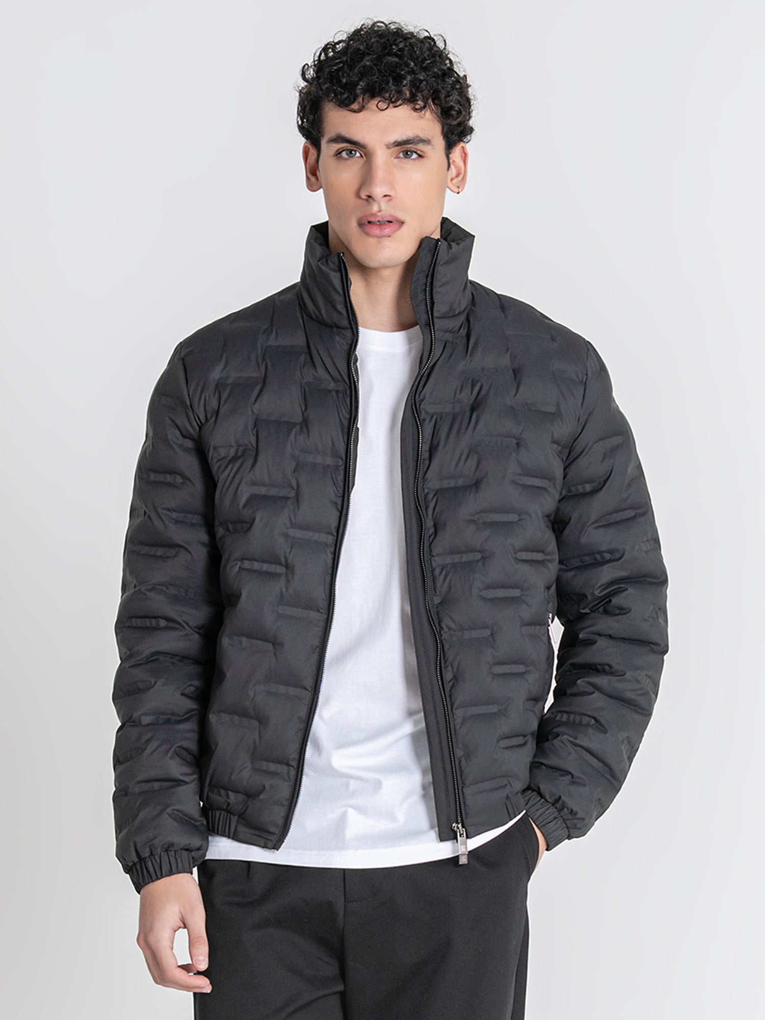 Black Code Puffer Jacket