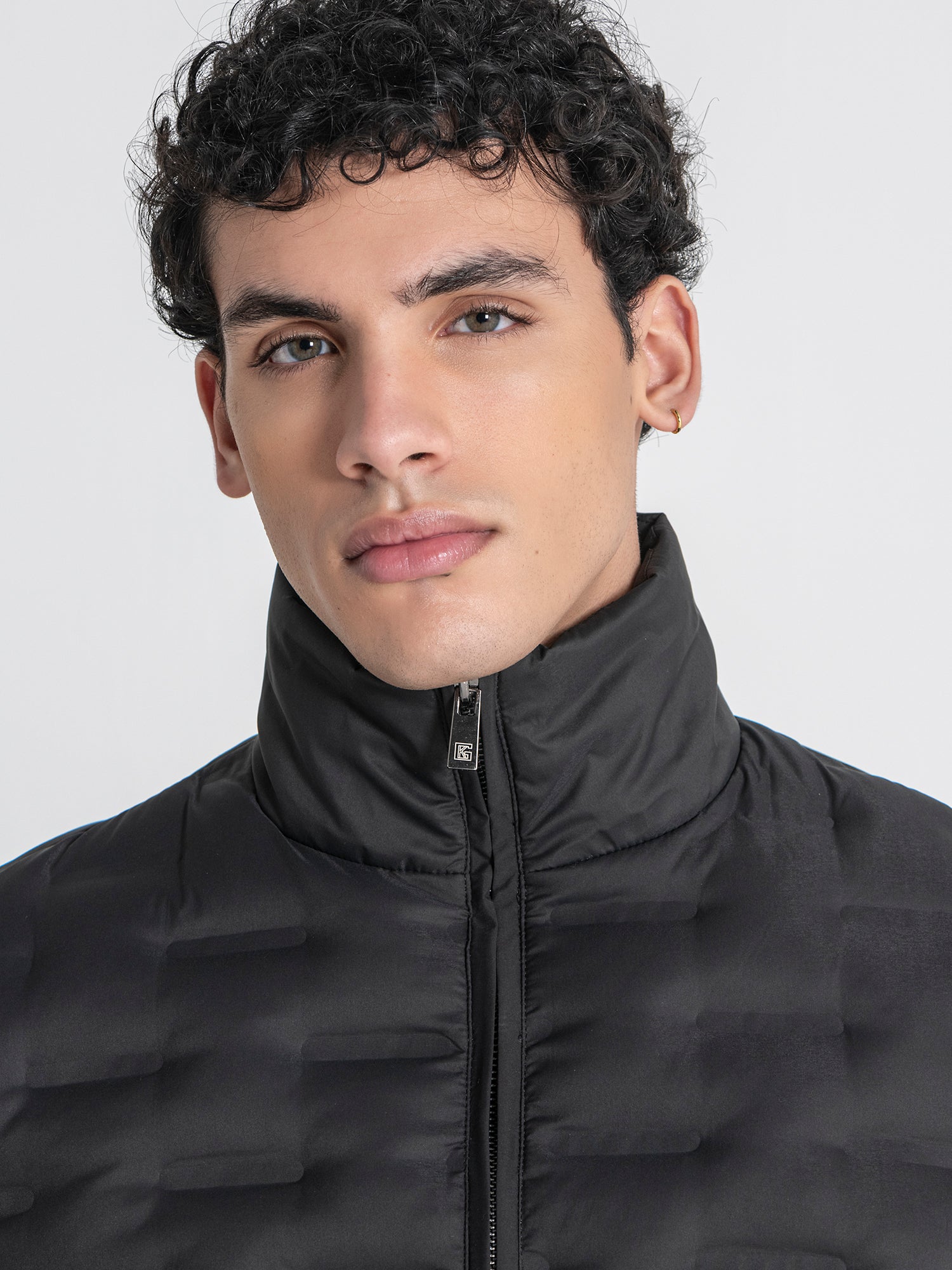 Black Code Puffer Jacket