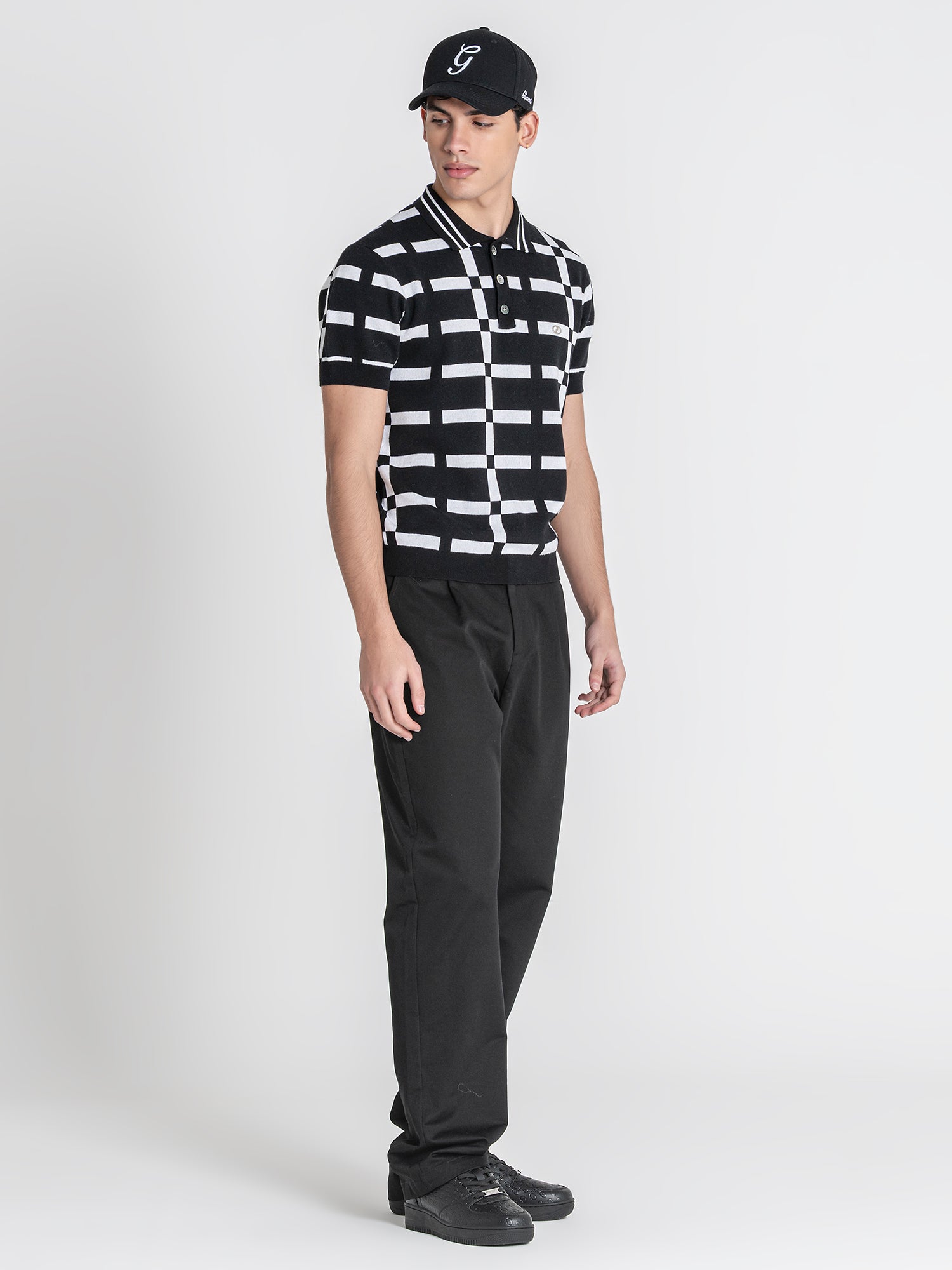 Black Optic Knit Polo
