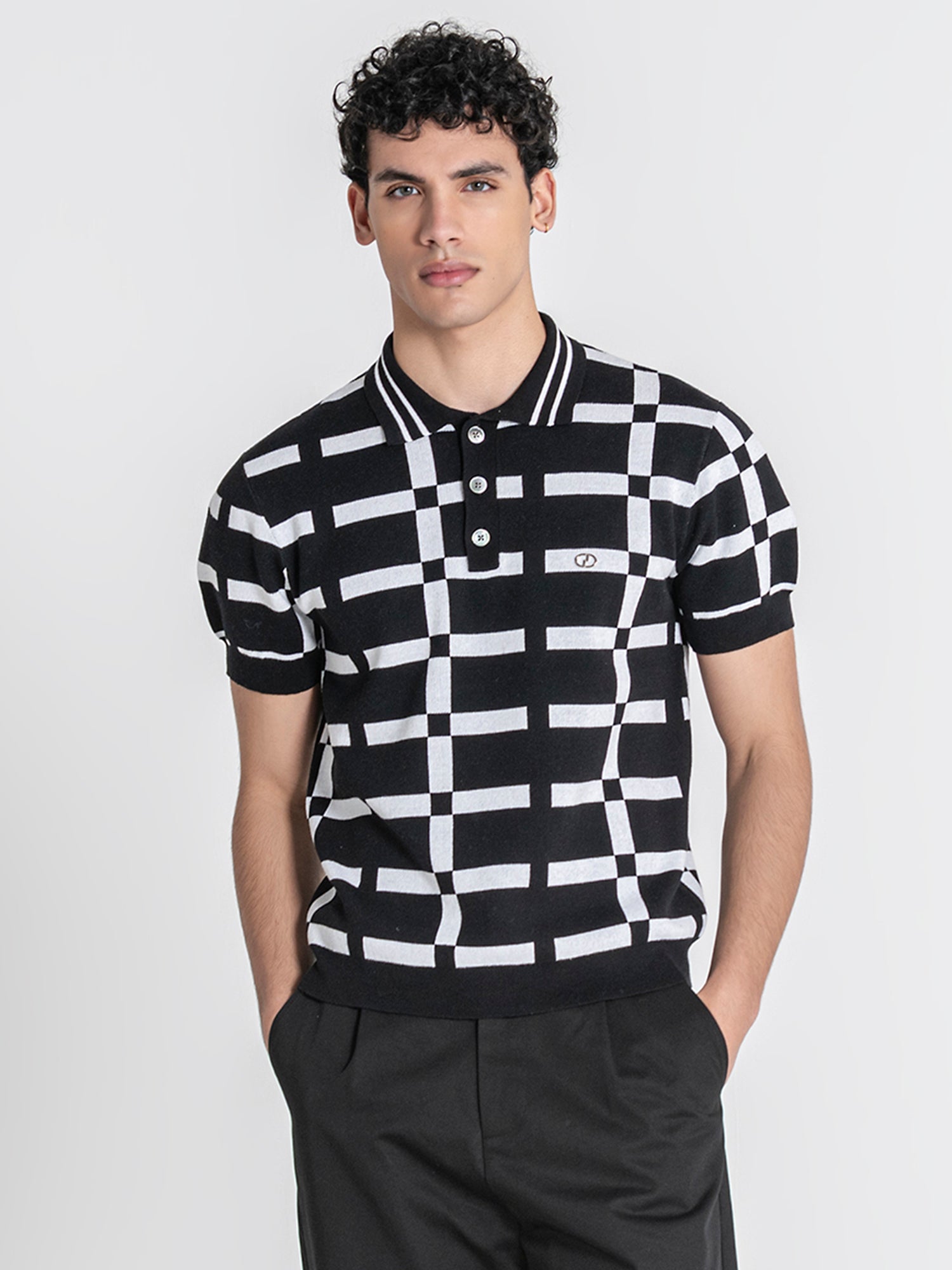 Black Optic Knit Polo