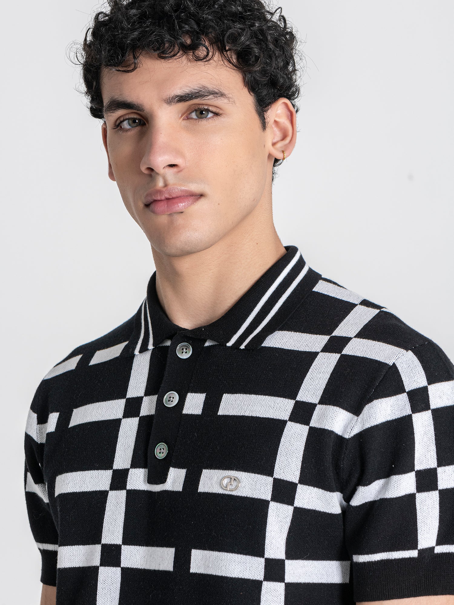 Black Optic Knit Polo