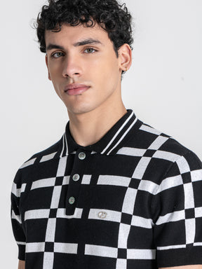 Black Optic Knit Polo