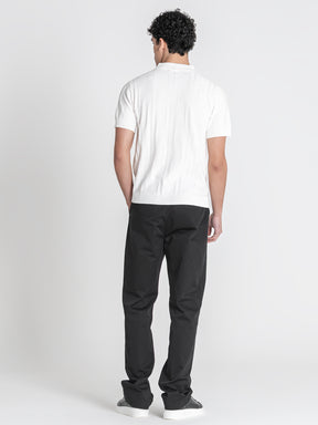 White Dimension Knit Polo